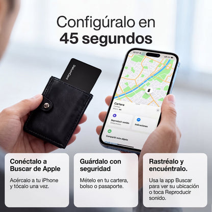 Cómo configurar la tarjeta rastreadora DatumCard en 45 segundos con Buscar de Apple