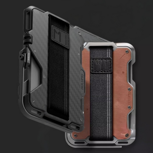 Portefeuille Datum Apex en carbone avec panneau latéral or rose
